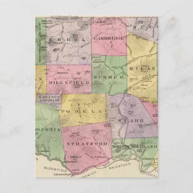 Carte Postale Comté de Coos, NH (Devant)