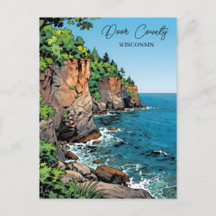 Carte Postale Comté de Door illustré avec un poème