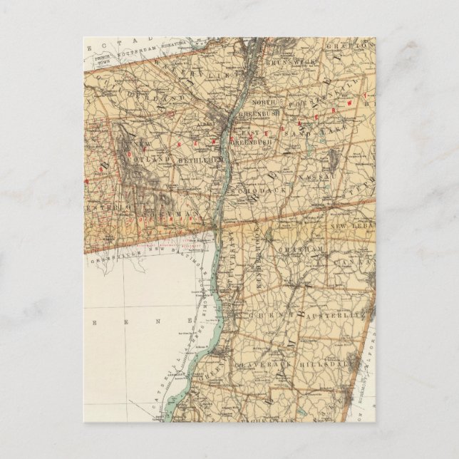 Carte Postale Comtés d'Albany, Rensselaer, Columbia (Devant)