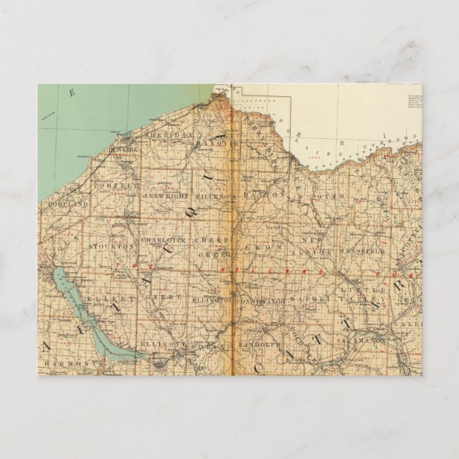 Carte Postale Comtés de Chautauqua, Cattaraugus (Devant)