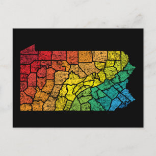 Carte Postale comtés de couleur de pennsylvanie