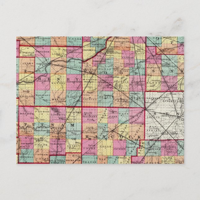 Carte Postale Comtés de l'Ohio (Devant)