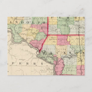 Carte Postale Comtés de Randolph, Perry, Jackson