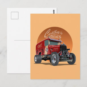 Carte Postale Concept de voiture de course rétro customisé