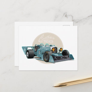 Carte Postale Concept de voiture de course retro personnalisé
