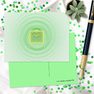 Carte Postale Concept Love You Cadre de cœur vert en spirales