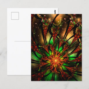 Carte Postale Conception Abstraite des fleurs fractales.
