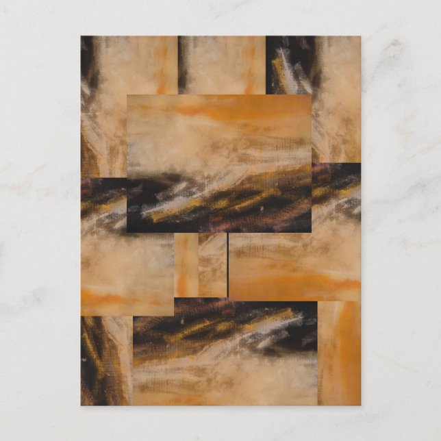 Carte Postale Conception abstraite jaune Brown (Devant)