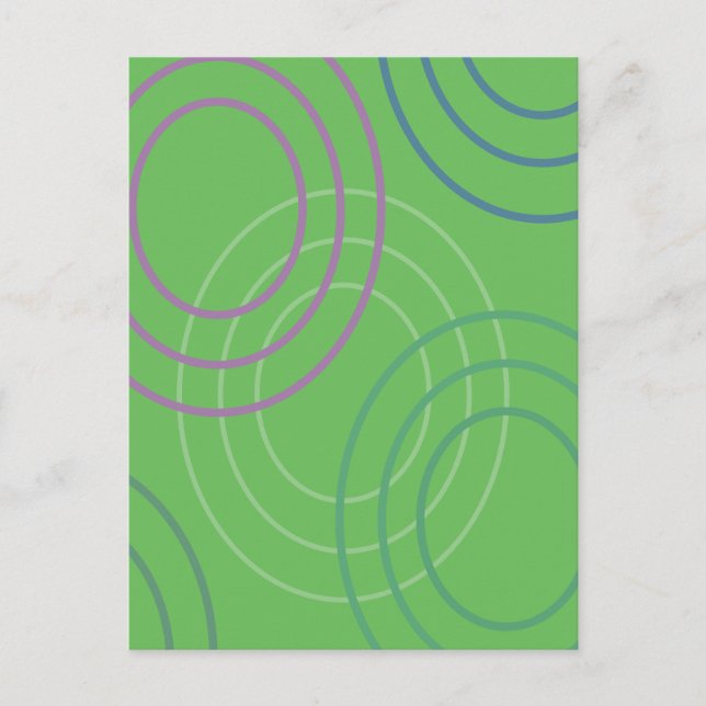Carte Postale Conception abstraite (vert) avec ondulations (Devant)