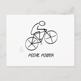 Carte Postale Conception Bicycliste amusante avec texte "Pedal P