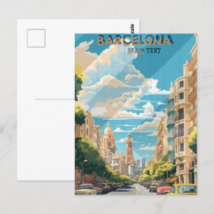 Carte Postale Conception d'affiche de voyage Barcelone Espagne 