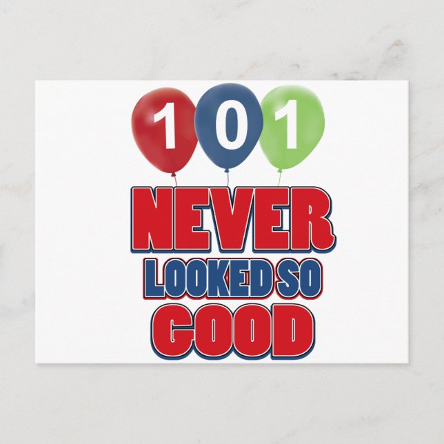 Carte Postale Conception d'anniversaire 101 ans (Devant)