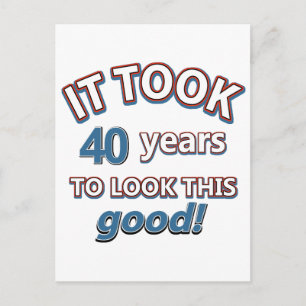 Carte Postale Conception d'anniversaire de 40 ans