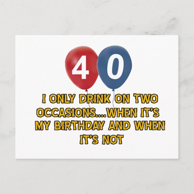 Carte Postale Conception d'anniversaire de 40 ans (Devant)