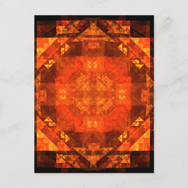 Carte Postale Conception d'art abstrait du mandala de feu béni (Devant)