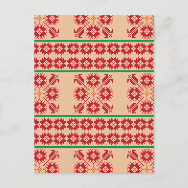 Carte Postale Conception d'art populaire lituanien rustique oran (Devant)