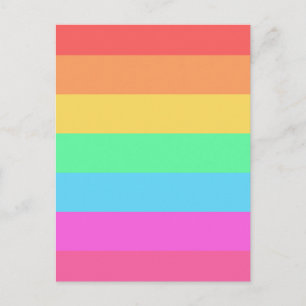 Carte Postale Conception de bandes de couleur arc-en-ciel pastel