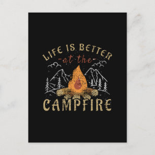 Carte Postale Conception de camping au feu de camp