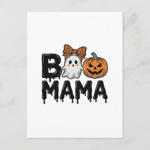 Carte Postale Conception de chemise de maman fantôme Halloween c
