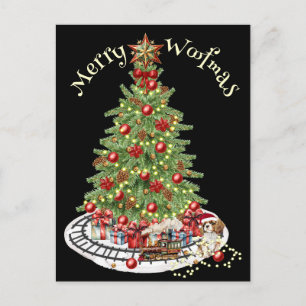 Carte Postale Conception de chien Joyeux Woofmas - Cavalier King