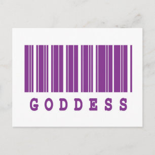 Carte Postale conception de code-barres déesse