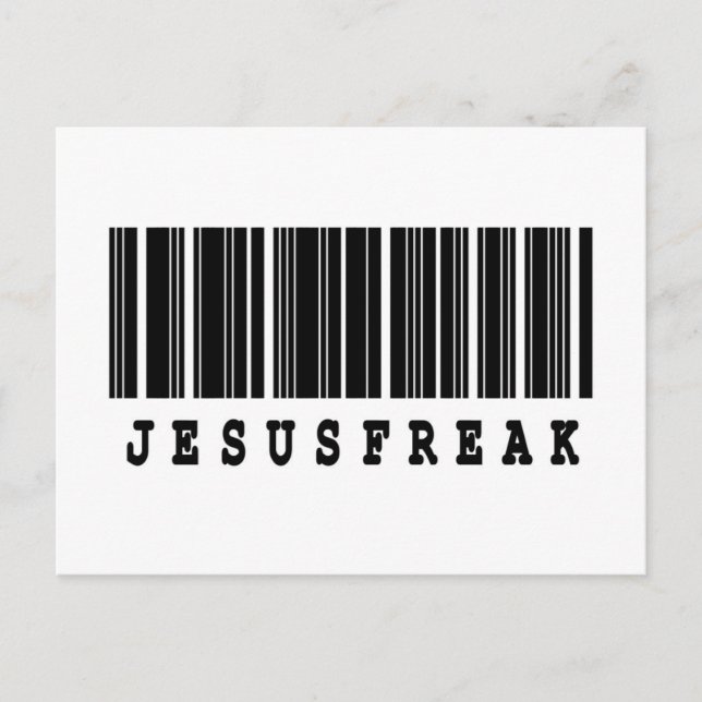 Carte Postale conception de code-barres Jesus freak (Devant)