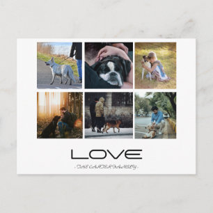 Carte Postale Conception de collage de portrait de famille Love