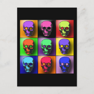 Carte Postale Conception de crânes Pop Art pour Halloween
