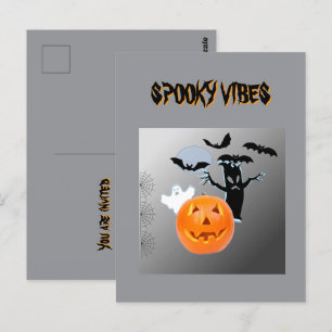 Carte Postale Conception de fête Halloween Spooky Vibes