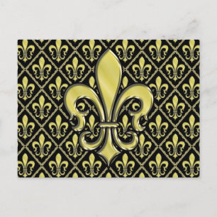 Carte Postale Conception de Fleur de Lis de Mardi Gras Cool