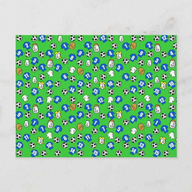 Carte Postale Conception de football avec Chemises Bleues (Devant)