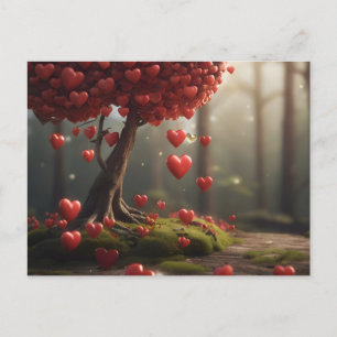 Carte Postale Conception de la Saint Valentin, Coeur sur les arb