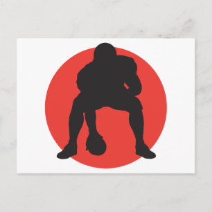 Carte Postale conception de la silhouette de football de quart-a