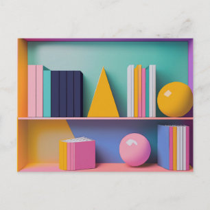 Carte Postale Conception de livres de bibliothèque moderne pour