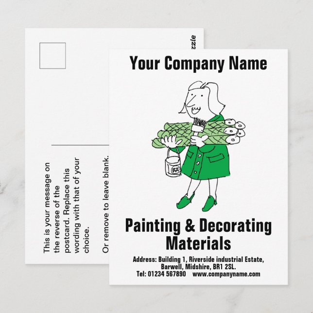 Carte Postale Conception de matériaux de décoration ou de fourni (Devant / Derrière)