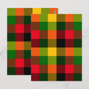 Carte Postale Conception de motif à carreaux de couleurs africai