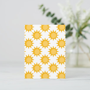 Carte Postale Conception de motif de soleil sur fond blanc