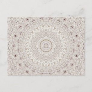 Carte Postale Conception de motif mandala beige et taupe