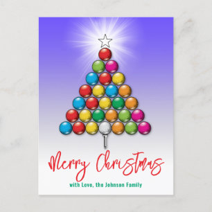 Carte Postale Conception de Noël joyeux golf
