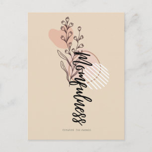 Carte Postale Conception de nom floral Boho Momfulness en écritu
