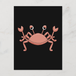 Carte Postale Conception de personnage de crabe de plage rouge m