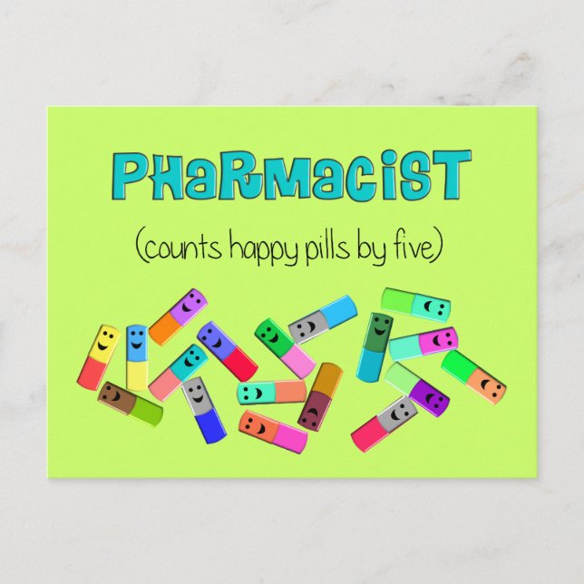 Carte Postale Conception de pharmacie "Happy Pills" (Devant)