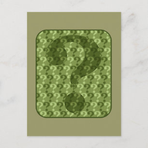 Carte Postale Conception de point d'interrogation en vert