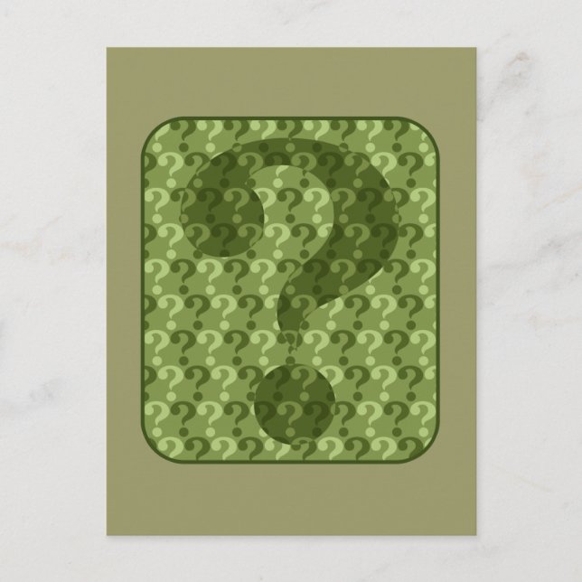 Carte Postale Conception de point d'interrogation en vert (Devant)