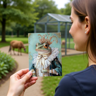 Carte Postale Conception de portrait royal de grenouille baroque