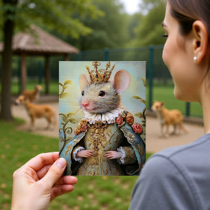 Carte Postale Conception de portrait royal de roi souris baroque