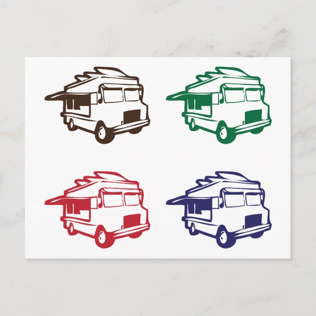 Carte Postale Conception de quatre couleurs pour les camions ali (Devant)