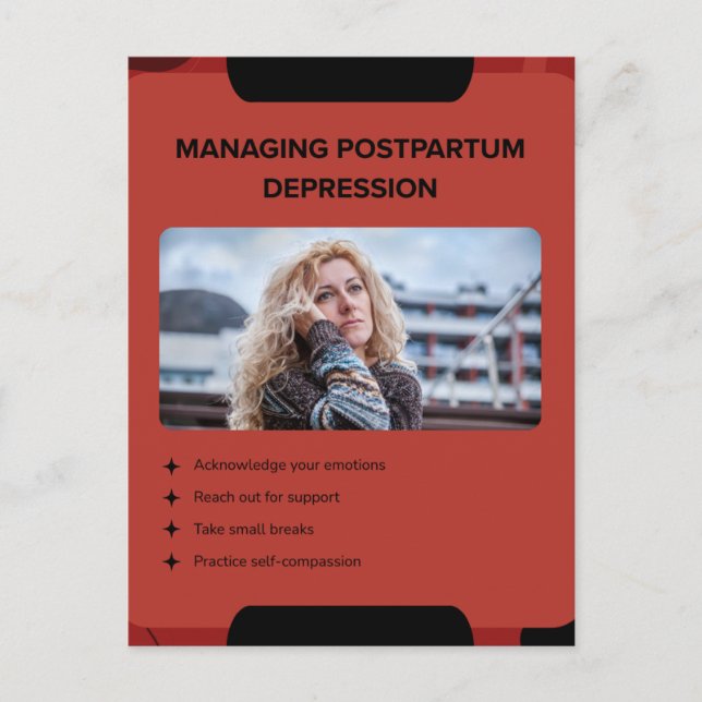 Carte Postale Conception de sensibilisation à la dépression post (Devant)