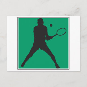 Carte Postale conception de silhouette de joueur de tennis mascu