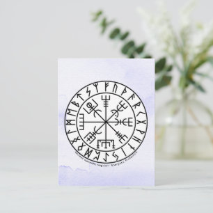 Carte Postale Conception de symbole de compas viking Vegvisir
